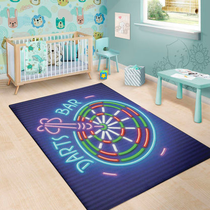 Darts Bar Sign Print Area Rug