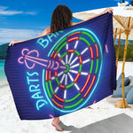 Darts Bar Sign Print Beach Sarong Wrap