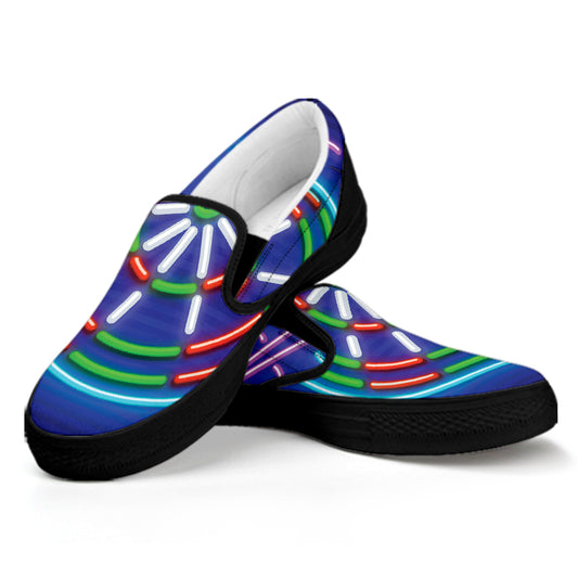 Darts Bar Sign Print Black Slip On Shoes
