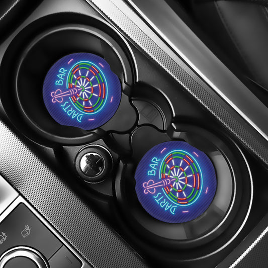 Darts Bar Sign Print Car Coasters