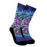 Darts Bar Sign Print Crew Socks