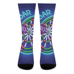 Darts Bar Sign Print Crew Socks