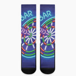 Darts Bar Sign Print Crew Socks