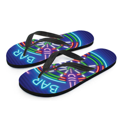 Darts Bar Sign Print Flip Flops