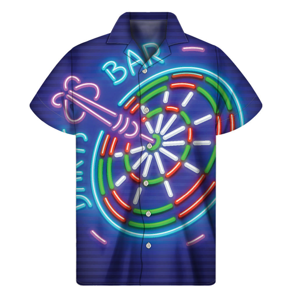 Darts Bar Sign Print Men's Short Sleeve Shirt