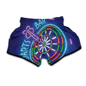 Darts Bar Sign Print Muay Thai Boxing Shorts