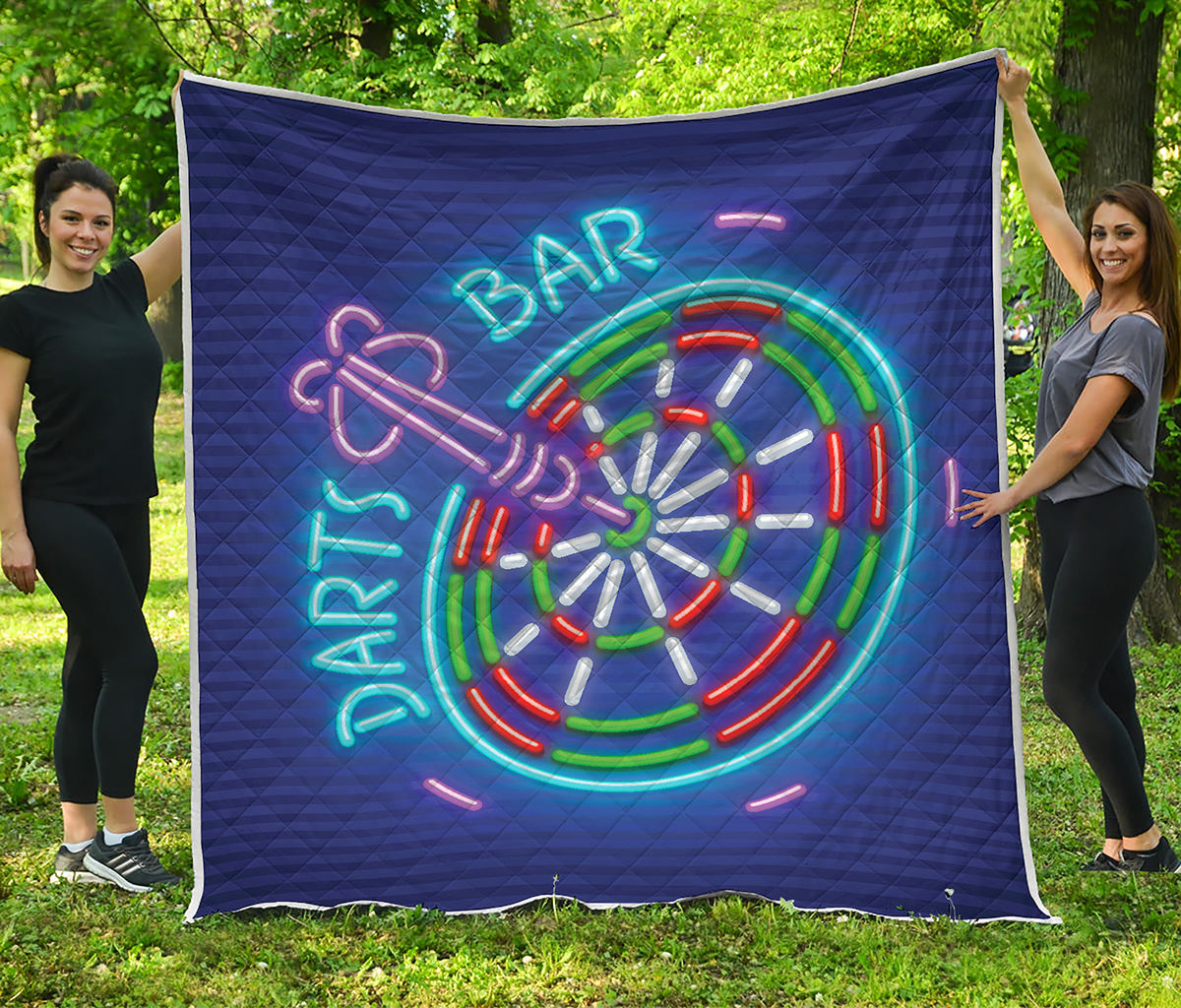 Darts Bar Sign Print Quilt