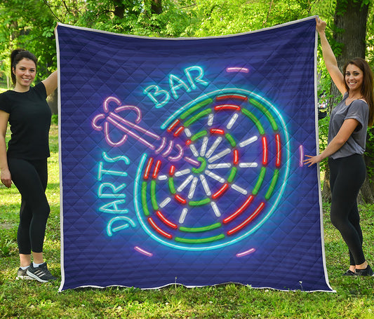 Darts Bar Sign Print Quilt