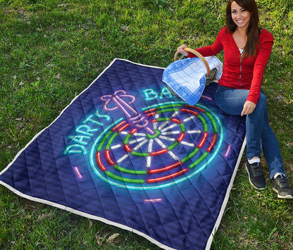 Darts Bar Sign Print Quilt