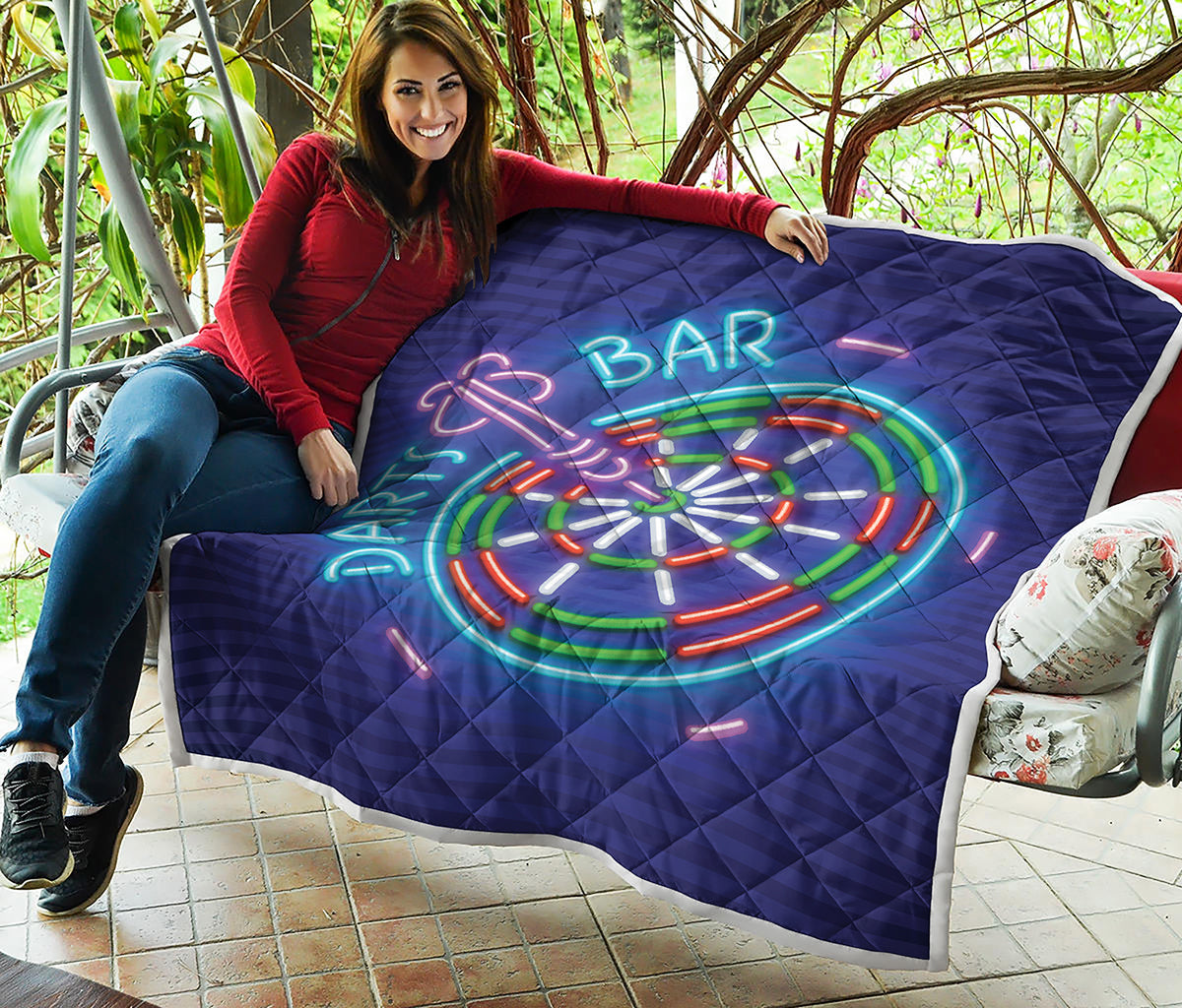 Darts Bar Sign Print Quilt
