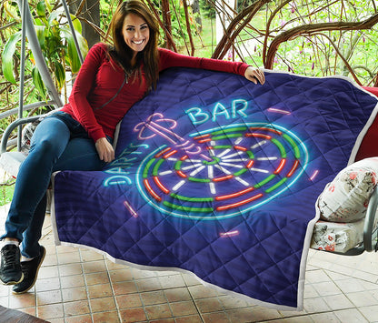 Darts Bar Sign Print Quilt