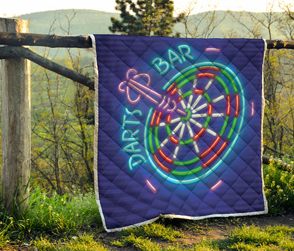 Darts Bar Sign Print Quilt