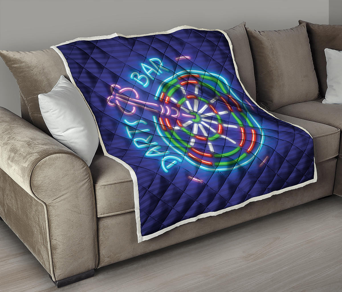 Darts Bar Sign Print Quilt