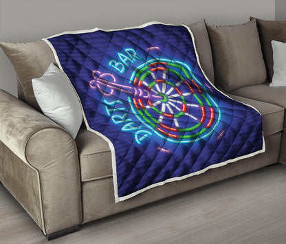 Darts Bar Sign Print Quilt
