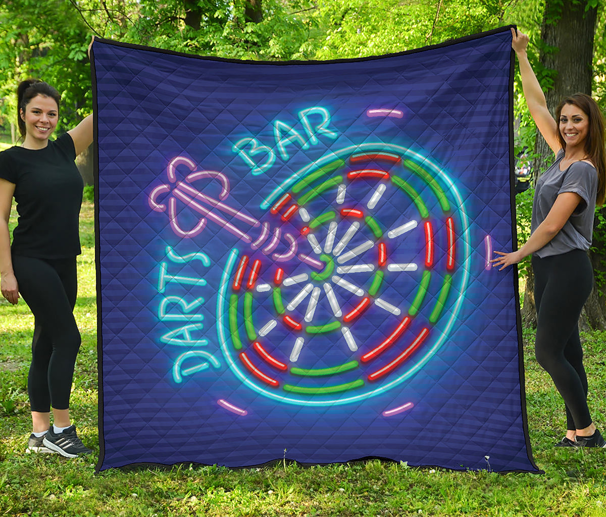 Darts Bar Sign Print Quilt