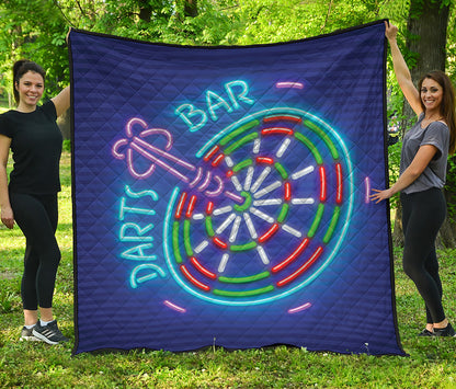 Darts Bar Sign Print Quilt