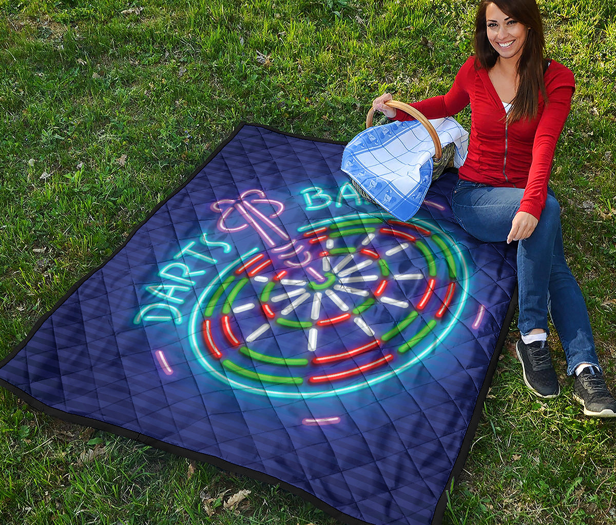 Darts Bar Sign Print Quilt