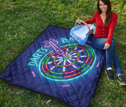 Darts Bar Sign Print Quilt