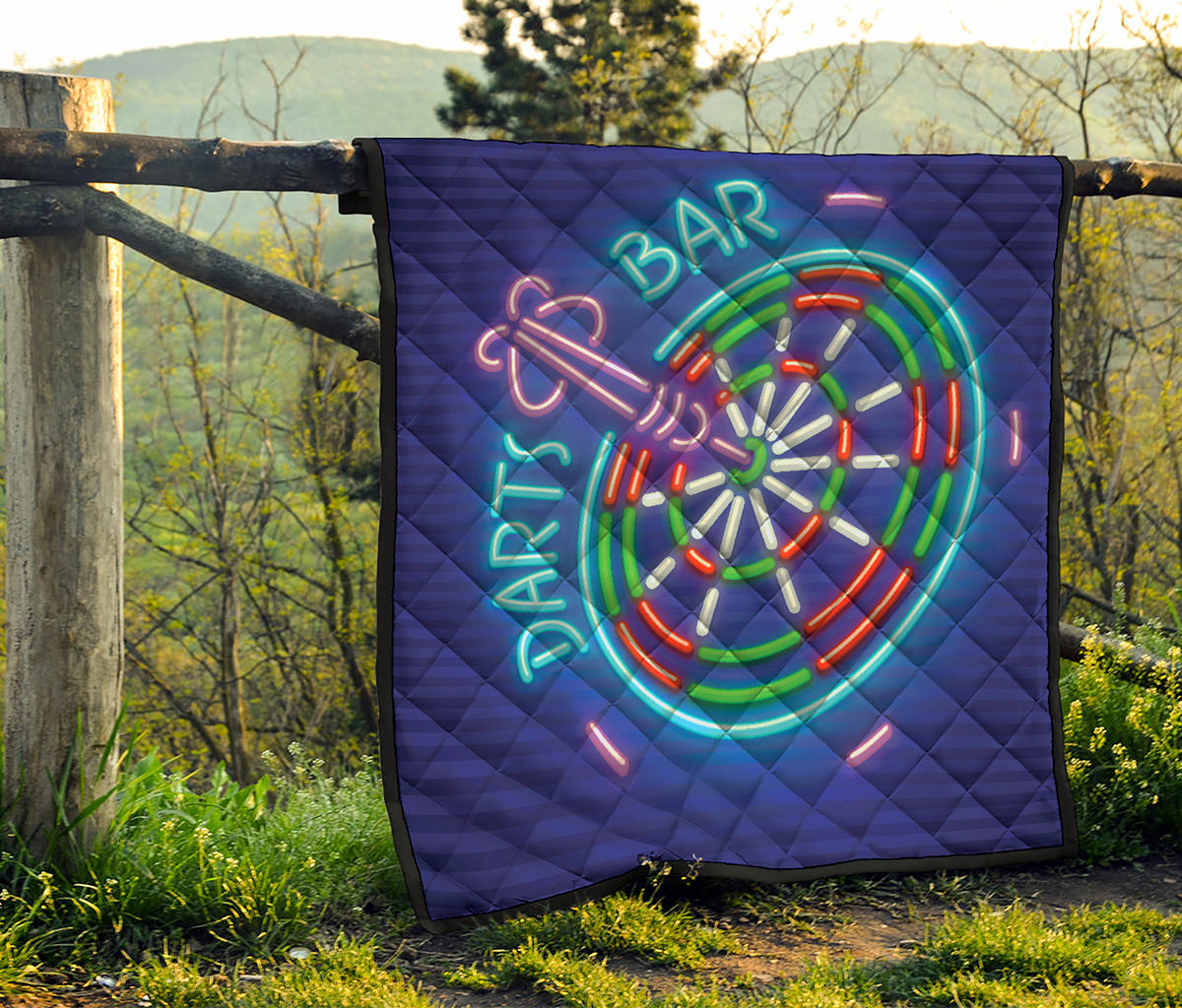 Darts Bar Sign Print Quilt