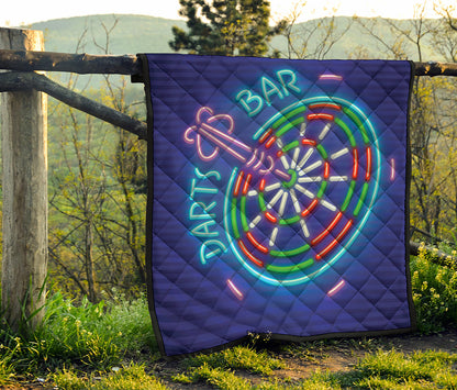 Darts Bar Sign Print Quilt