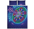 Darts Bar Sign Print Quilt Bed Set