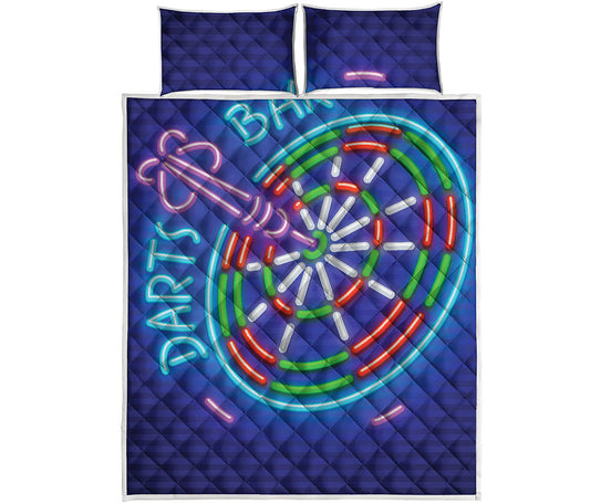 Darts Bar Sign Print Quilt Bed Set