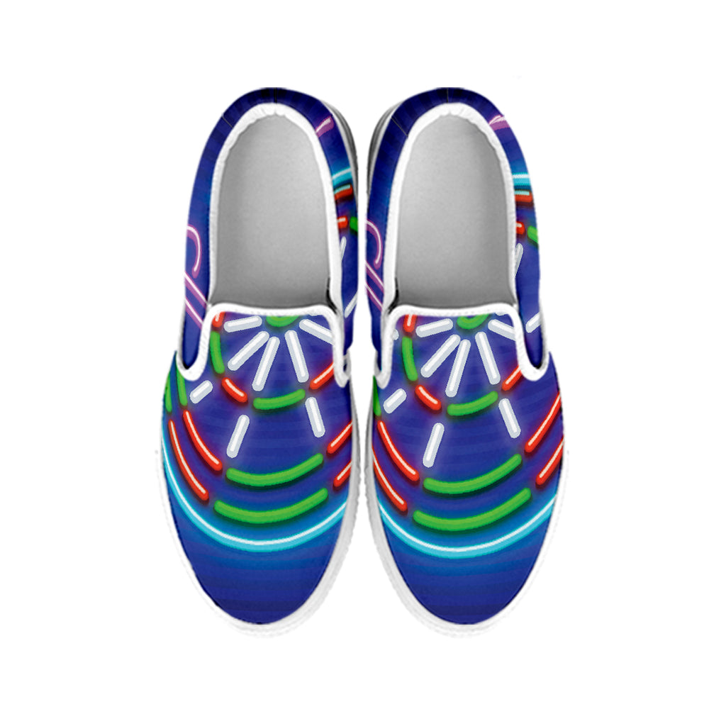 Darts Bar Sign Print White Slip On Shoes