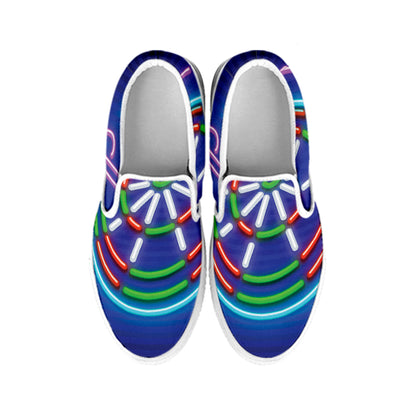 Darts Bar Sign Print White Slip On Shoes