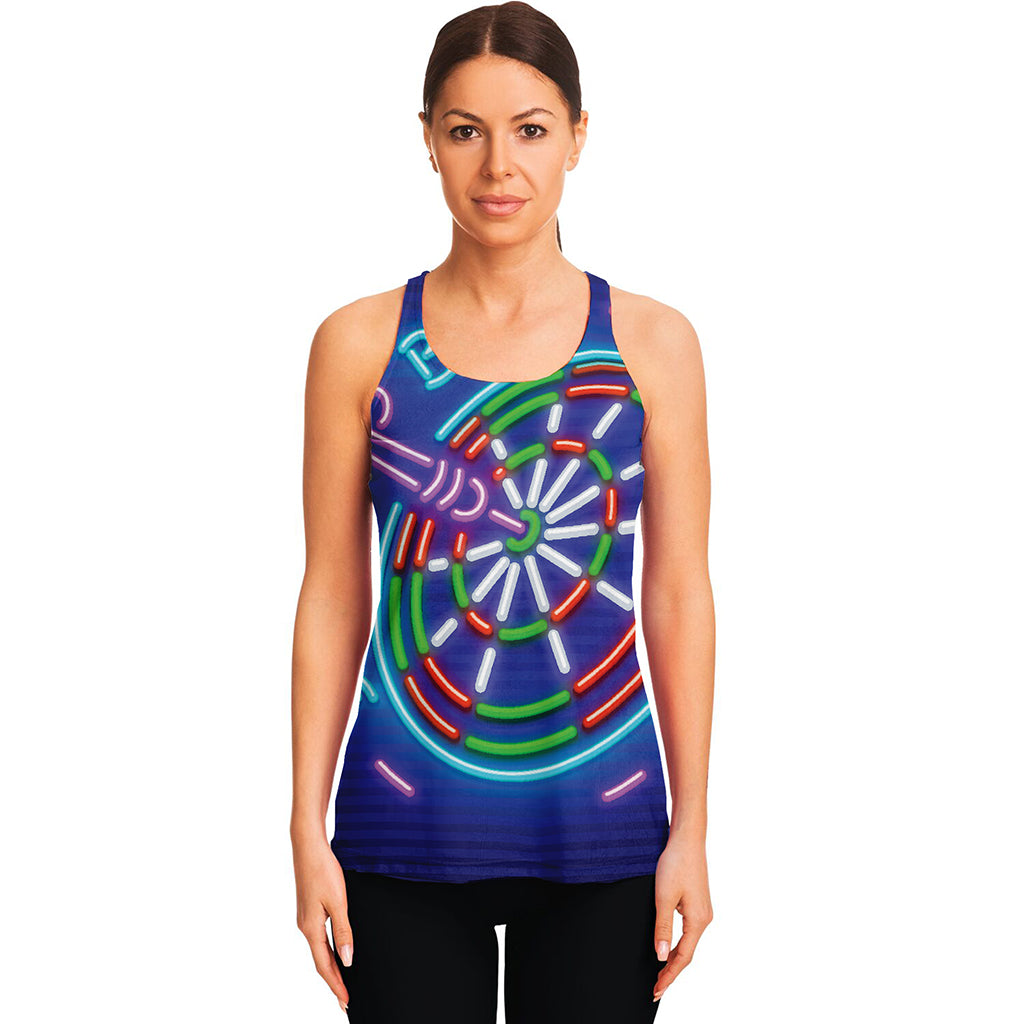 Darts Bar Sign Print Women's Racerback Tank Top