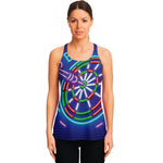 Darts Bar Sign Print Women's Racerback Tank Top