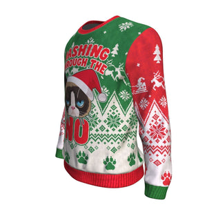 Dashing Through The NO Ugly Christmas Unisex Crewneck Sweatshirt GearFrost