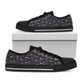 Day Of The Dead Calavera Cat Print Black Low Top Sneakers