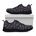 Day Of The Dead Calavera Cat Print Black Running Shoes