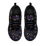 Day Of The Dead Calavera Cat Print Black Sneakers