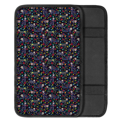 Day Of The Dead Calavera Cat Print Car Center Console Cover