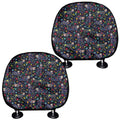 Day Of The Dead Calavera Cat Print Car Headrest Covers