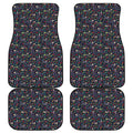 Day Of The Dead Calavera Cat Print Front and Back Car Floor Mats