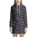 Day Of The Dead Calavera Cat Print Pullover Hoodie Dress