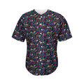 Day Of The Dead Calavera Cat Print Men's Baseball Jersey