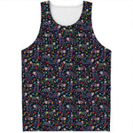 Day Of The Dead Calavera Cat Print Men's Tank Top