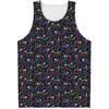 Day Of The Dead Calavera Cat Print Men's Tank Top