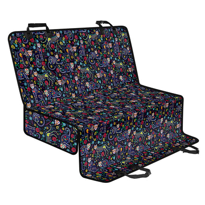 Day Of The Dead Calavera Cat Print Pet Car Back Seat Cover