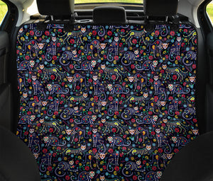 Day Of The Dead Calavera Cat Print Pet Car Back Seat Cover