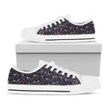 Day Of The Dead Calavera Cat Print White Low Top Sneakers