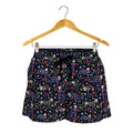Day Of The Dead Calavera Cat Print Women's Shorts