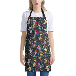 Day Of The Dead Mariachi Skeletons Print Apron