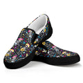 Day Of The Dead Mariachi Skeletons Print Black Slip On Sneakers