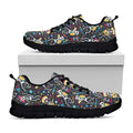 Day Of The Dead Mariachi Skeletons Print Black Running Shoes