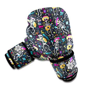 Day Of The Dead Mariachi Skeletons Print Boxing Gloves