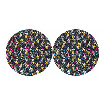 Day Of The Dead Mariachi Skeletons Print Car Coasters